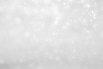 White and Silver lights on bokeh abstract background.