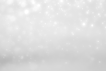 White and Silver lights on bokeh abstract background.