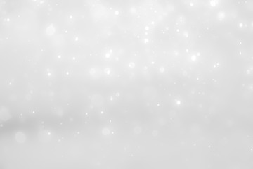 White and Silver lights on bokeh abstract background.