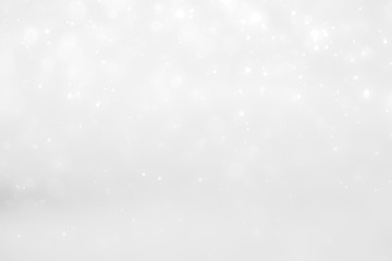 White and Silver lights on bokeh abstract background.
