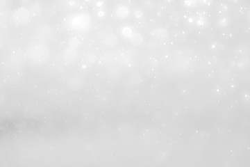 White and Silver lights on bokeh abstract background.