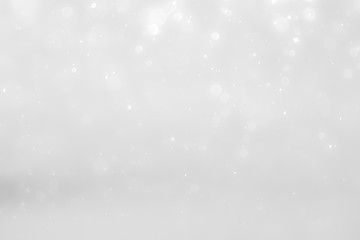 White and Silver lights on bokeh abstract background.