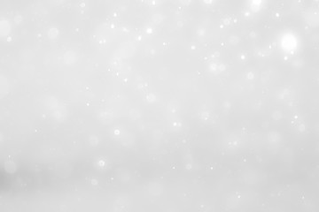 White and Silver lights on bokeh abstract background.