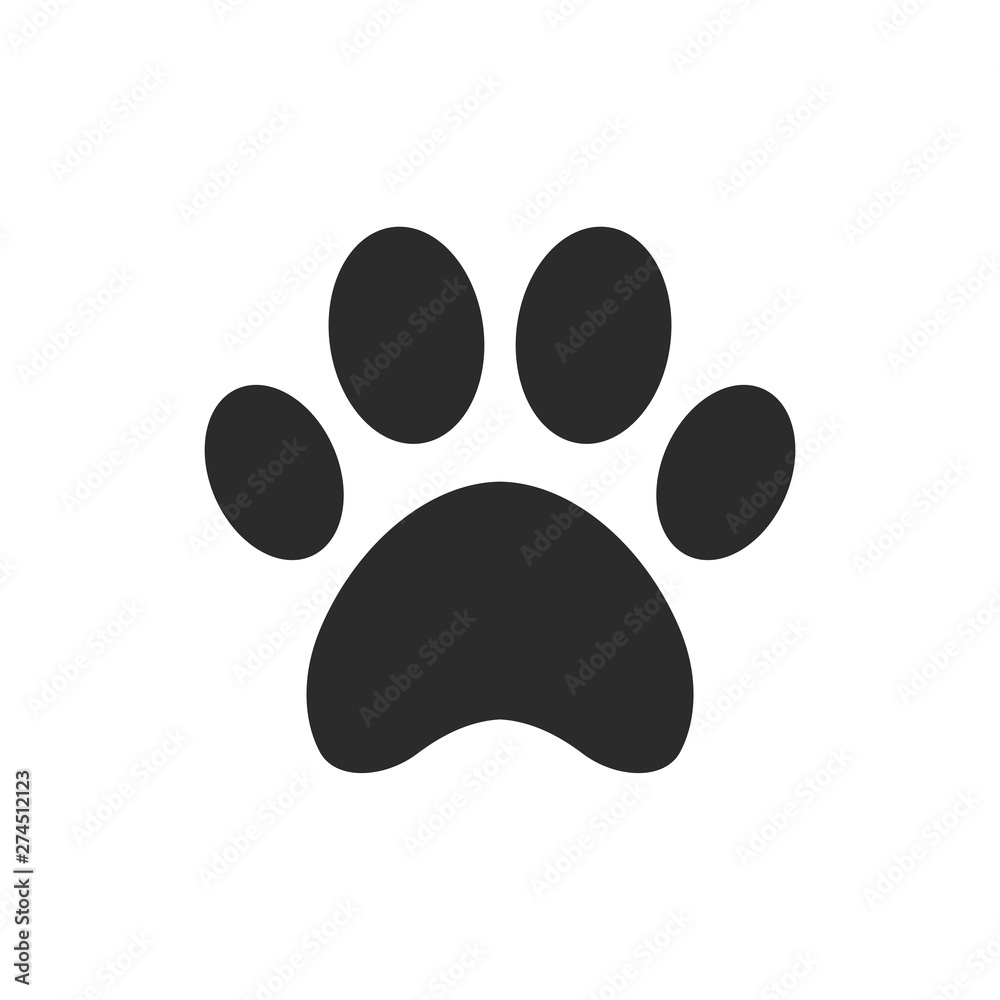 Poster paw print icon template black color editable. paw print symbol flat vector sign isolated on white ba