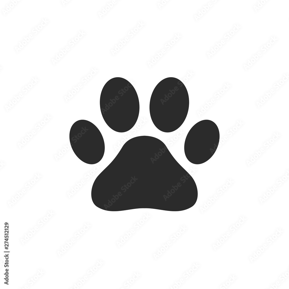 Poster paw print icon template black color editable. paw print symbol flat vector sign isolated on white ba