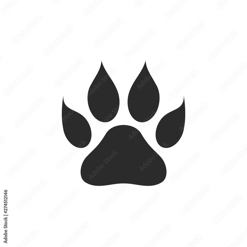 Poster paw print icon template black color editable. paw print symbol flat vector sign isolated on white ba