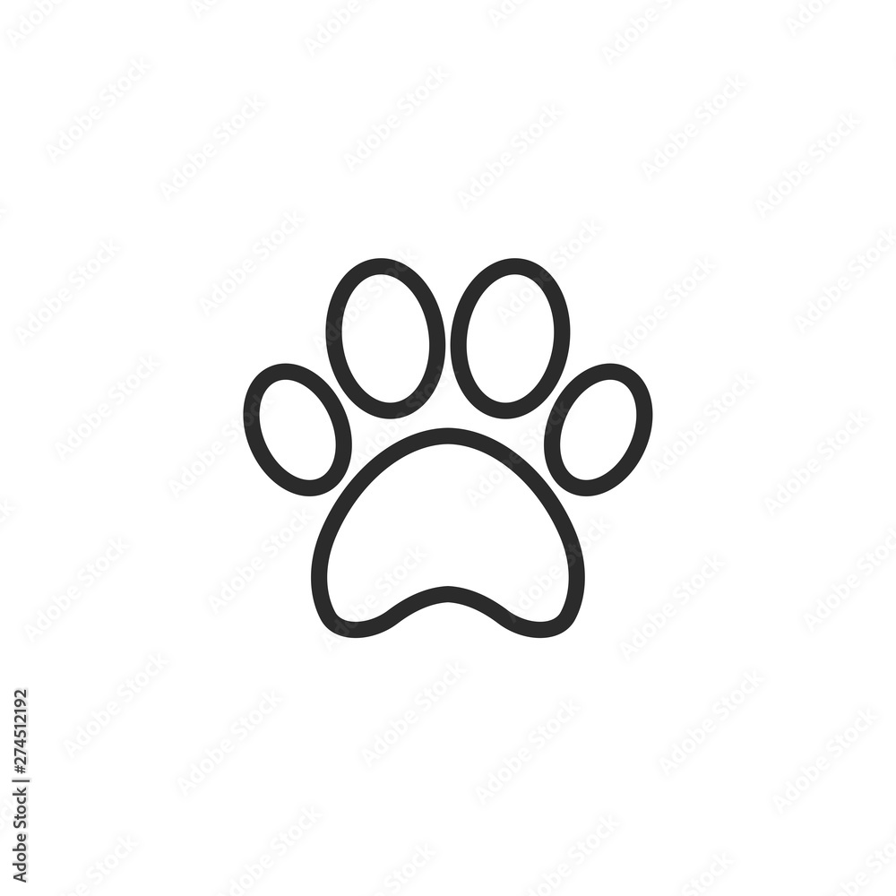 Poster paw print icon template black color editable. paw print symbol flat vector sign isolated on white ba