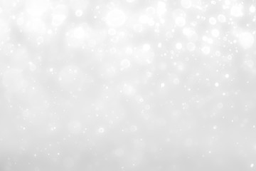 White and Silver lights on bokeh abstract background.