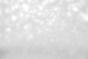 White and Silver lights on bokeh abstract background.