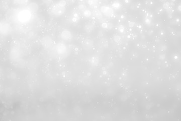 White and Silver lights on bokeh abstract background.