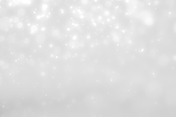 White and Silver lights on bokeh abstract background.