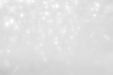 White and Silver lights on bokeh abstract background.