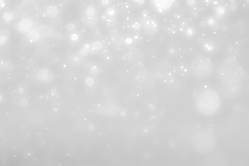 White and Silver lights on bokeh abstract background.