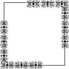 Vector illustration invitation card with various beautiful pattern of flower frame