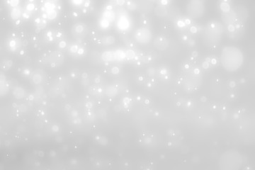 White and Silver lights on bokeh abstract background.