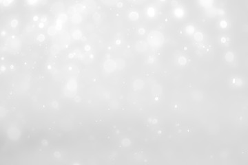 White and Silver lights on bokeh abstract background.