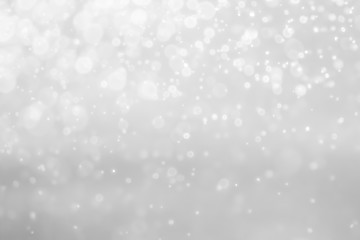 White and Silver lights on bokeh abstract background.