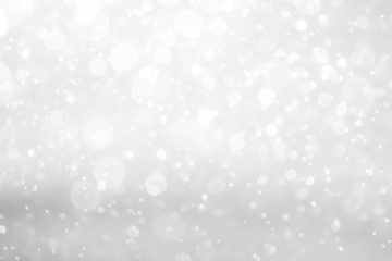 White and Silver lights on bokeh abstract background.