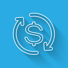 Grey Return Of Investment Line Icon Isolated On White - 