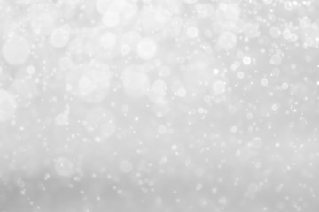 White and Silver lights on bokeh abstract background.