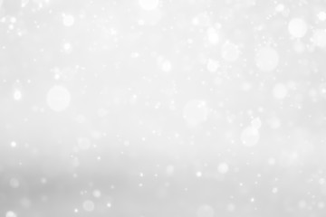 White and Silver lights on bokeh abstract background.