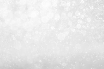 White and Silver lights on bokeh abstract background.