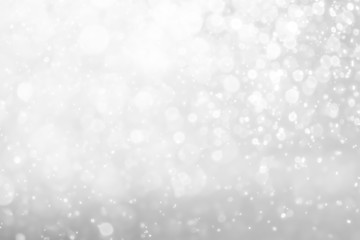 White and Silver lights on bokeh abstract background.