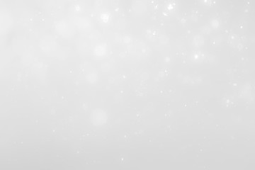 White and Silver lights on bokeh abstract background.
