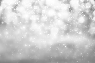 White and Silver lights on bokeh abstract background.