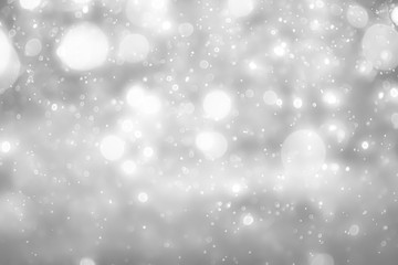 White and Silver lights on bokeh abstract background.