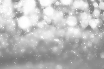 White and Silver lights on bokeh abstract background.