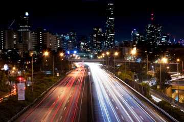 long exposure over highway