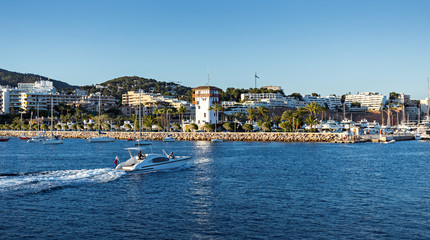 General view on the Bay of Portals Nous, Mallorca