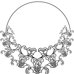 Vector illustration flower frame modern for shape of card