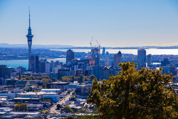 Auckland Skyline from Mt. Eden in Auckland, North Island, New Zealand