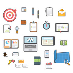 Fototapeta premium Business and tax icon collection set with outline and modern style