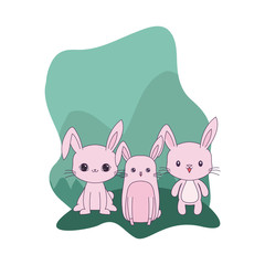 Obraz na płótnie Canvas cute rabbits animals isolated icon