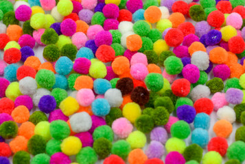 Fototapeta na wymiar A colorful of Pom Pom background