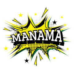 Manama Comic Text in Pop Art Style.