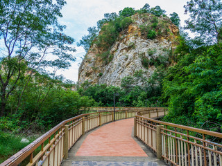 Walkway at Khao Ngu Stone Park ,Ratchaburi Province Thailand