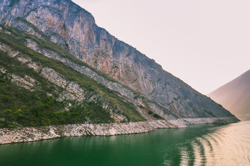 Awesome Mountain Rock Formation by the Yangtze River - Wu Gorge, Badong, Hubei, China