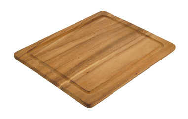 Brown cutting board isolated on white background