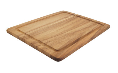 Brown cutting board isolated on white background