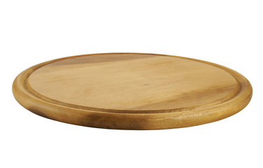 Round cutting board isolated on white background