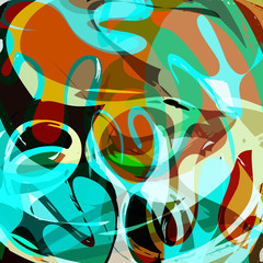 Abstract geometric colored background in the style of graffiti. Qualitative illustration for your design