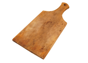 Grunge cutting board isolated on white