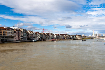 Fototapeta na wymiar City view of Basel with Rhine river, Switzerland