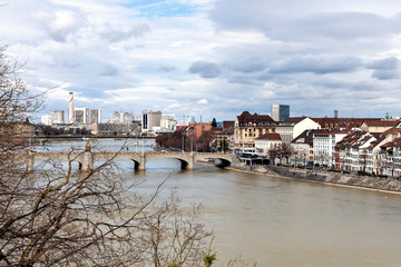 City view of Basel with Rhine river, Switzerland
