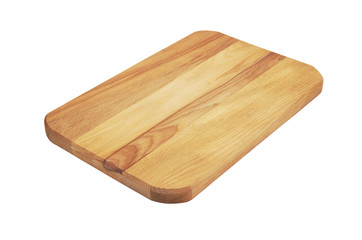 Brown cutting board isolated on white background