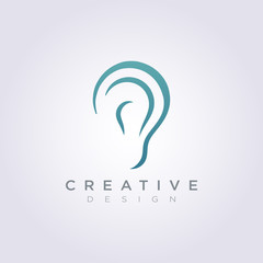 Ear Sound Vector Illustration Design Clipart Symbol Logo Template